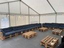 Pallesofa Modul Blå Puter